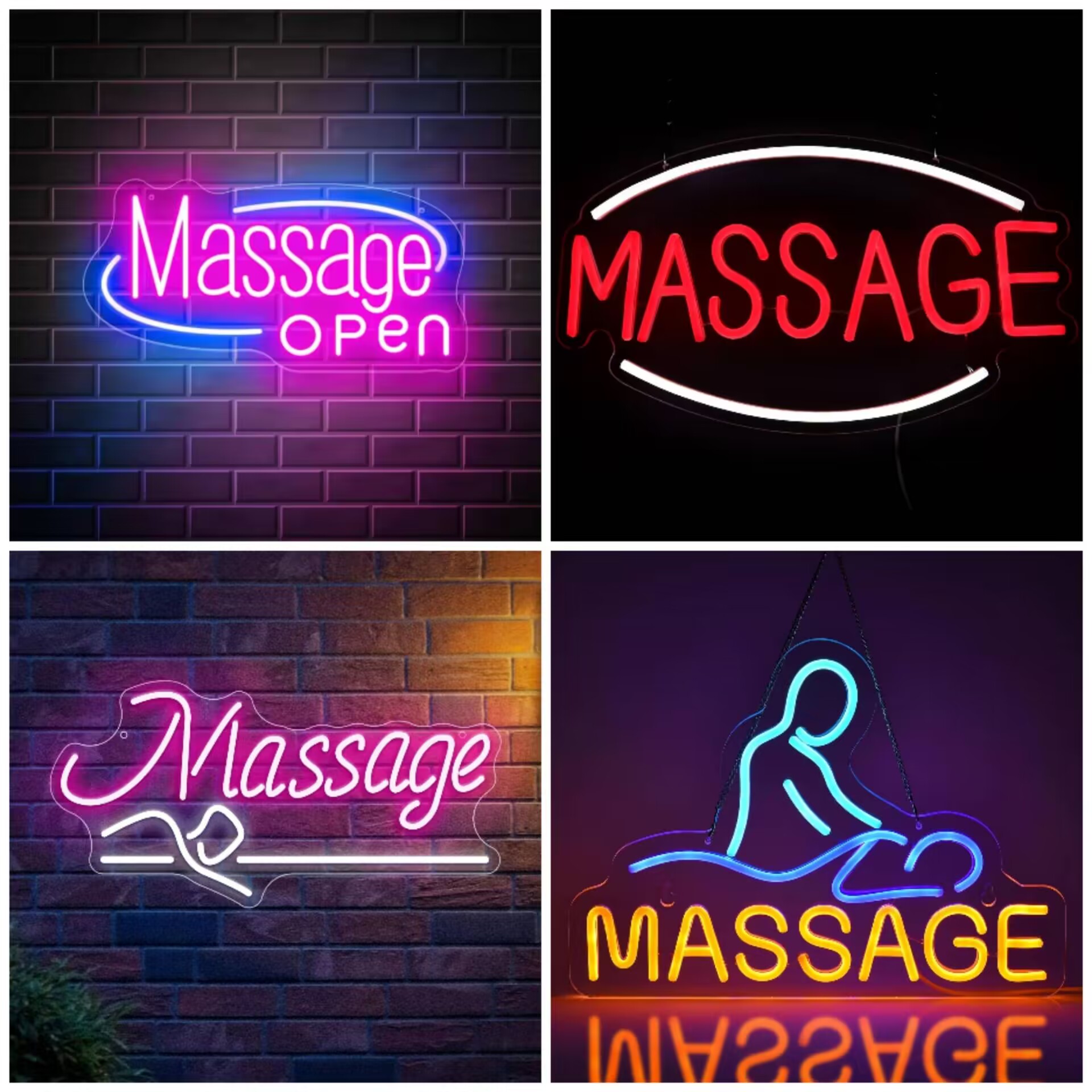 Wellness Spa And Salon - لافتة نيون LED قابلة للتعتيم بتصميم