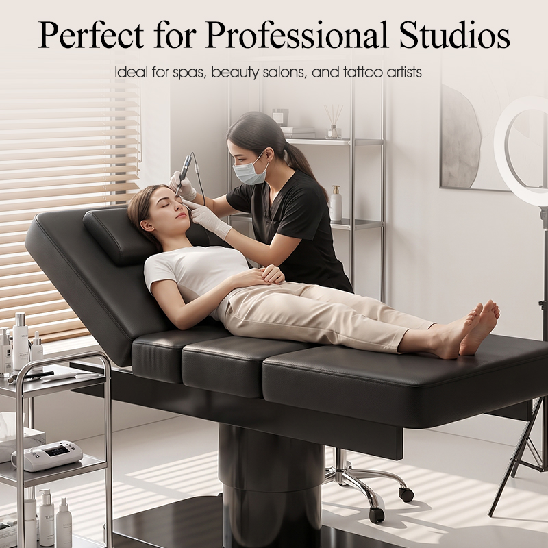 سرير تدليك أسود بسيط بثلاثة مح - مراجعة Wellness Spa And Salon وسعره